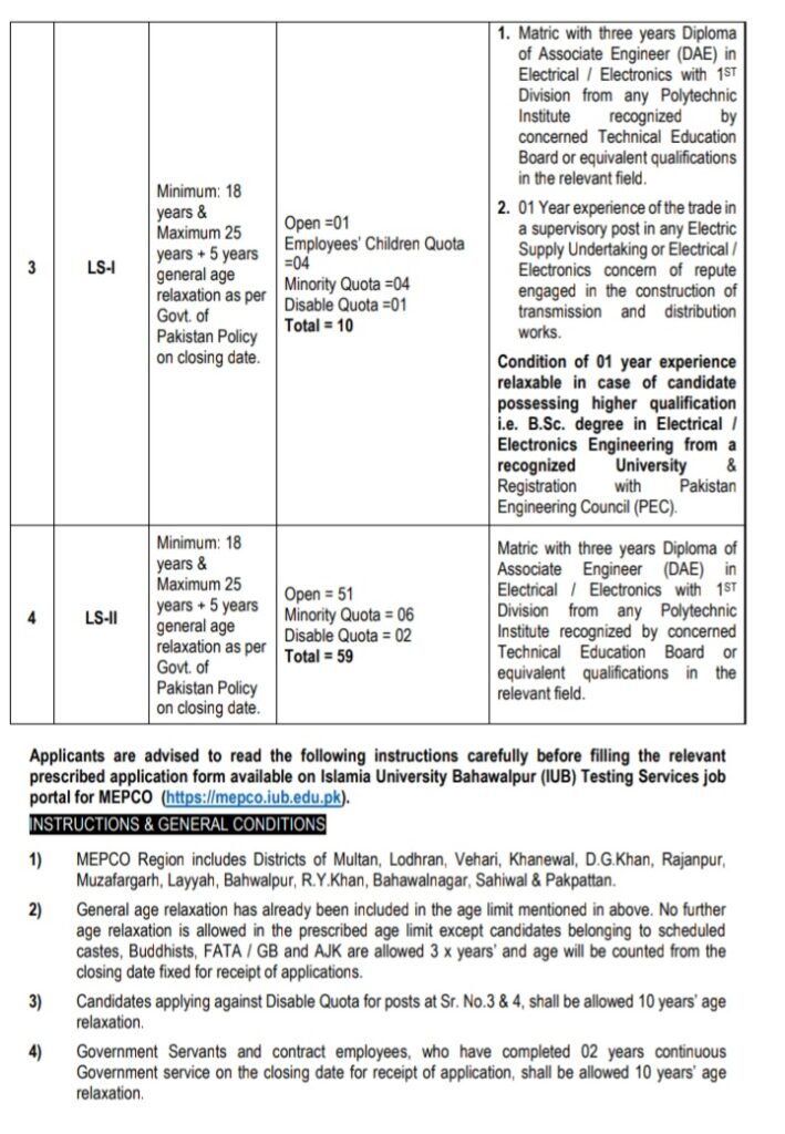 Official job advertisement for WAPDA MEPCO Jobs 2025, featuring detailed information about vacancies, eligibility criteria, and application process.