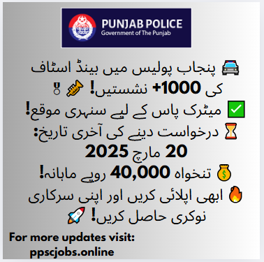 Punjab Police Band Staff Jobs 2025 – Apply Now for a Secure and Career!