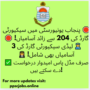 Secure Your Future with Punjab University – Security Guard Jobs!