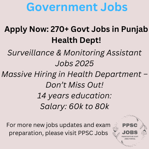 Surveillance Assistant and Monitoring Assistant jobs in Health care Department
