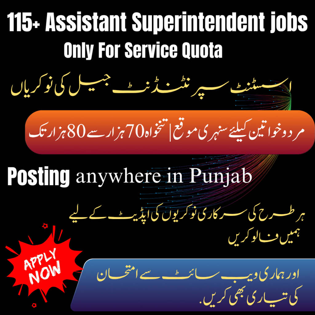 Punjab Prisons Department Hiring – Apply Now for Assistant Superintendent Jail Jobs 2025!